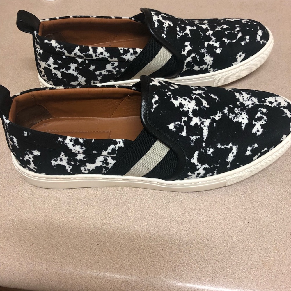 Balley authentic canvas and leather slip on